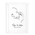 Personalised Line Art Relaxed Baby Print