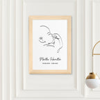 Personalised Line Art Relaxed Baby Print