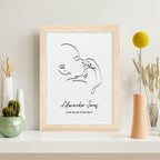 Personalised Line Art Relaxed Baby Print