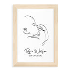 Personalised Line Art Relaxed Baby Print