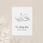 Personalised Line Art Sleeping Baby Print