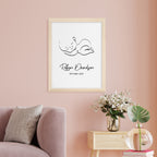 Personalised Line Art Sleeping Baby Print