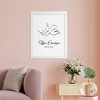 Personalised Line Art Sleeping Baby Print