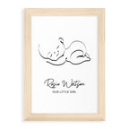 Personalised Line Art Sleeping Baby Print