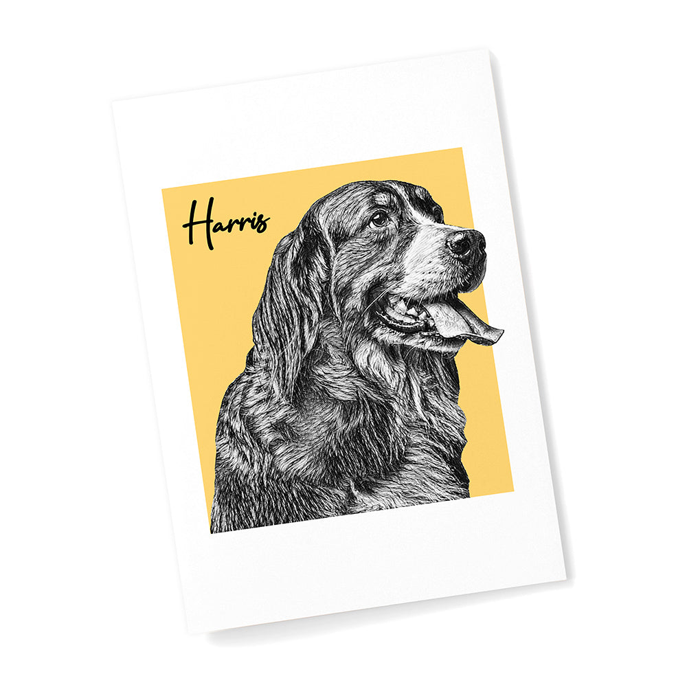 Personalised Pet Portrait Sketch Print