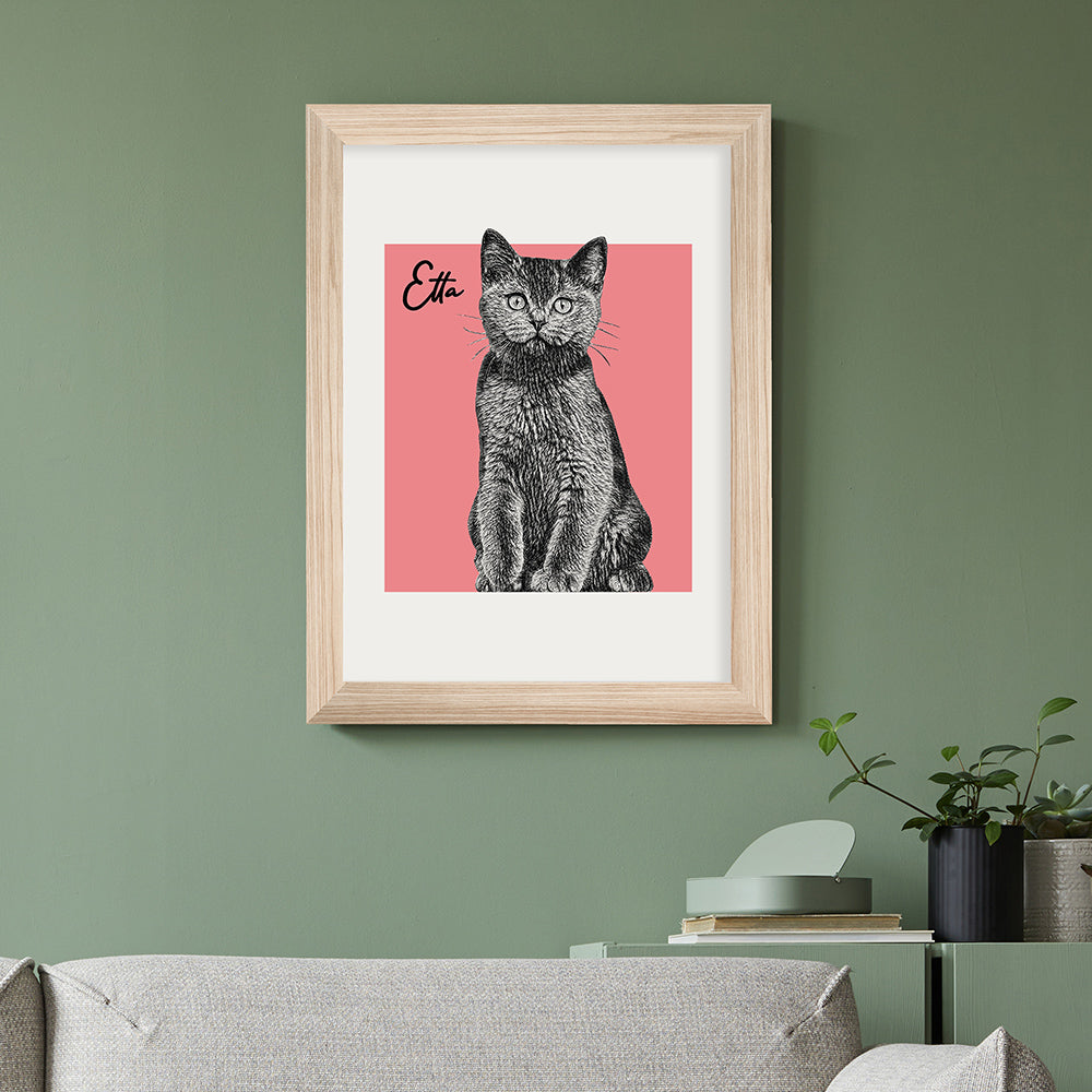 Personalised Pet Portrait Sketch Print