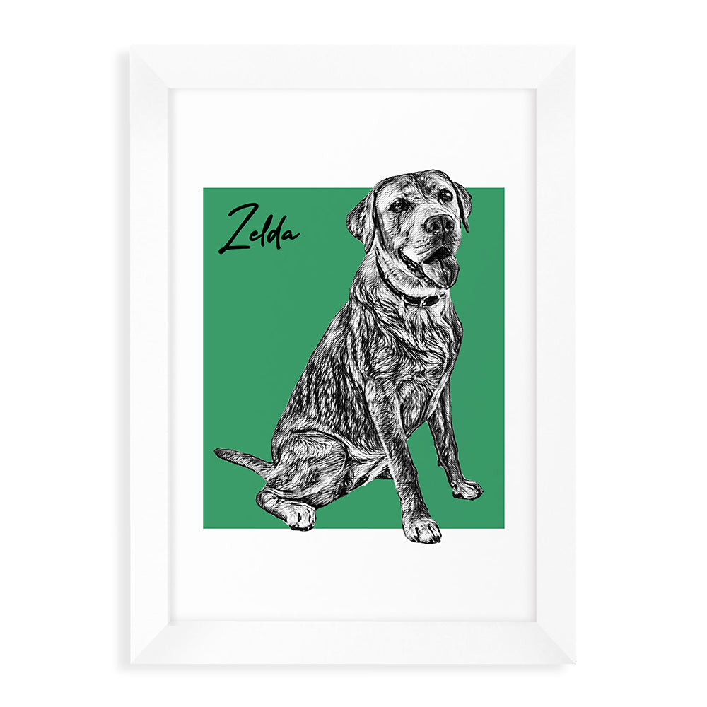 Personalised Pet Portrait Sketch Print