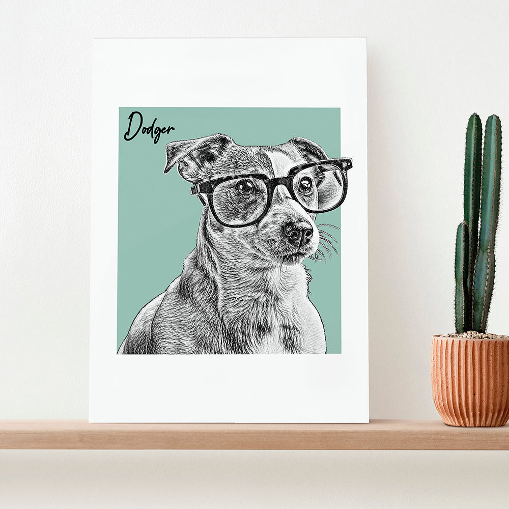Personalised Pet Portrait Sketch Print