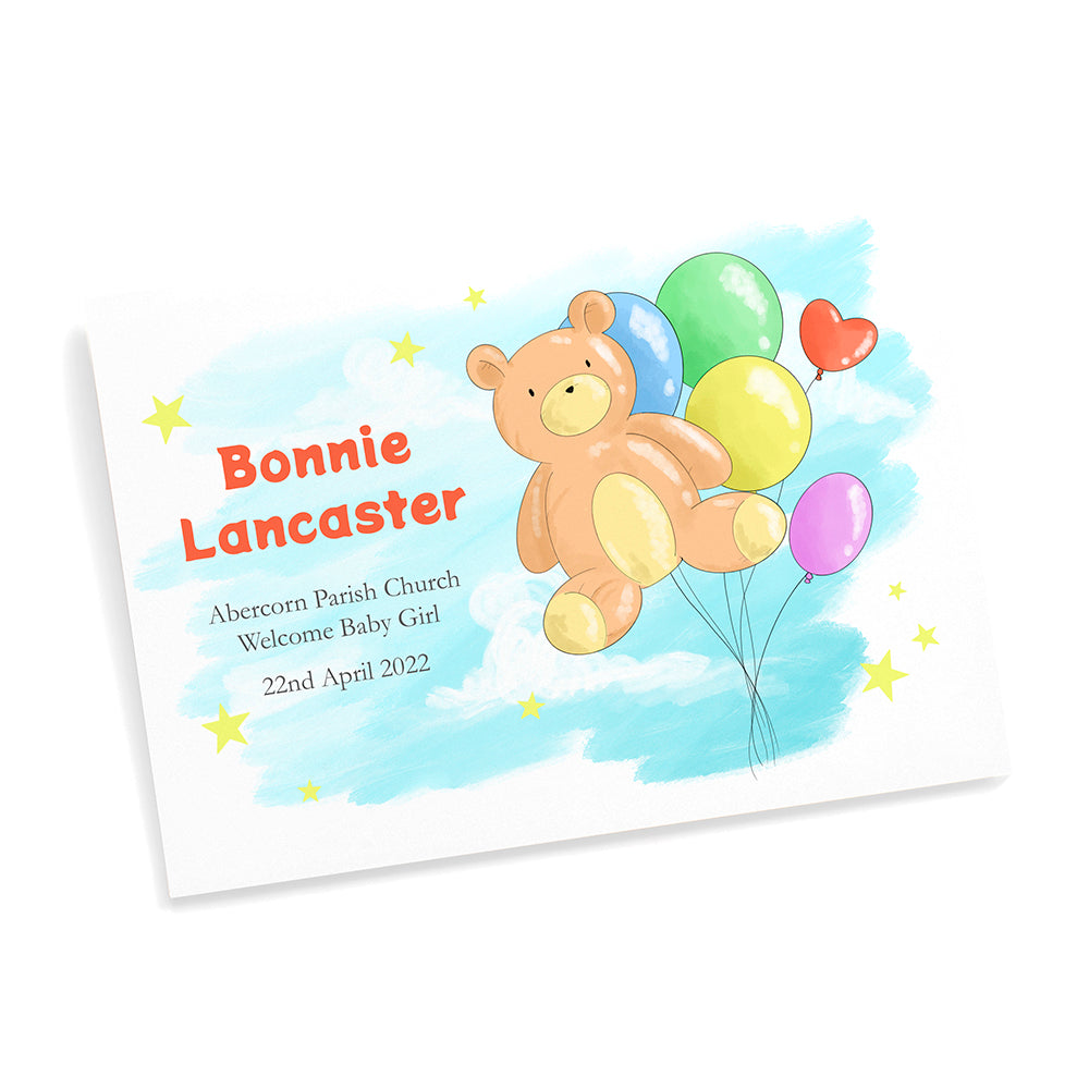 Personalised Teddy Bear Balloon Framed Print
