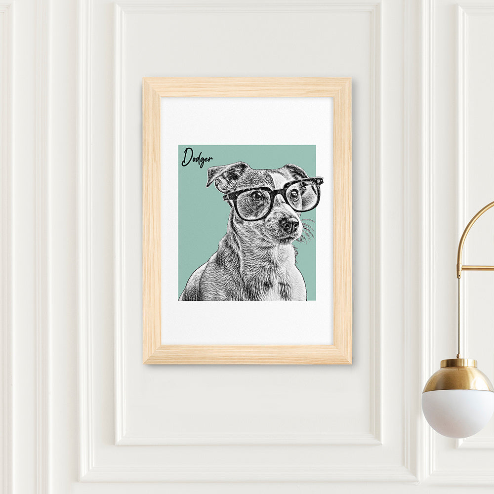 Personalised Pet Portrait Sketch Print