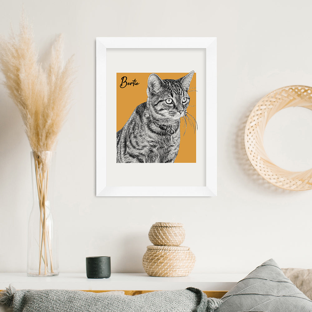 Personalised Pet Portrait Sketch Print
