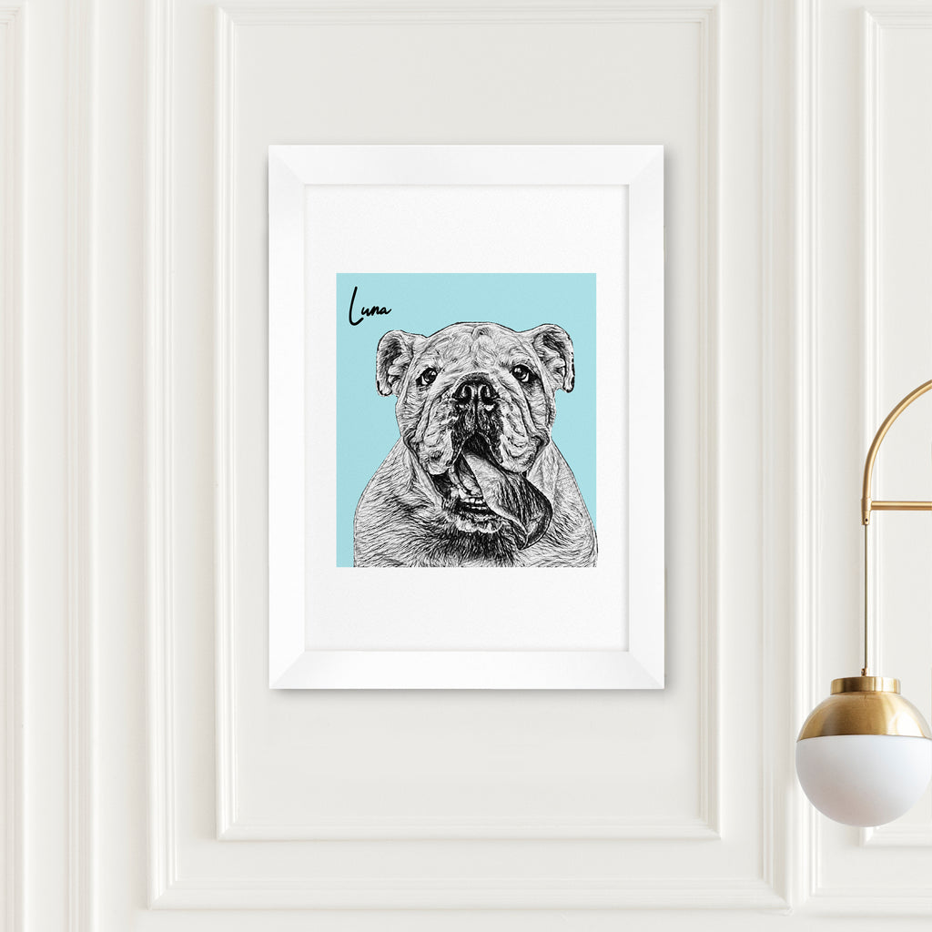 Personalised Pet Portrait Sketch Print