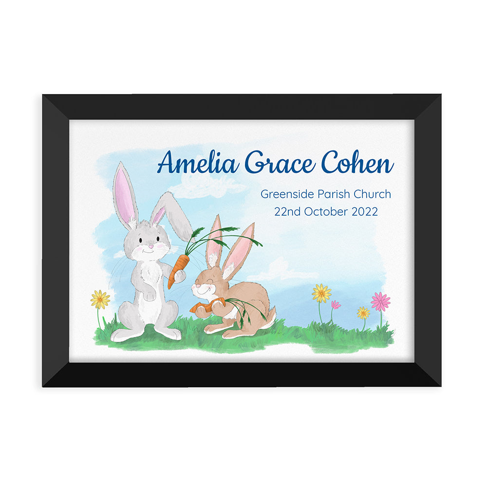 Personalised Spring Bunny Framed Print