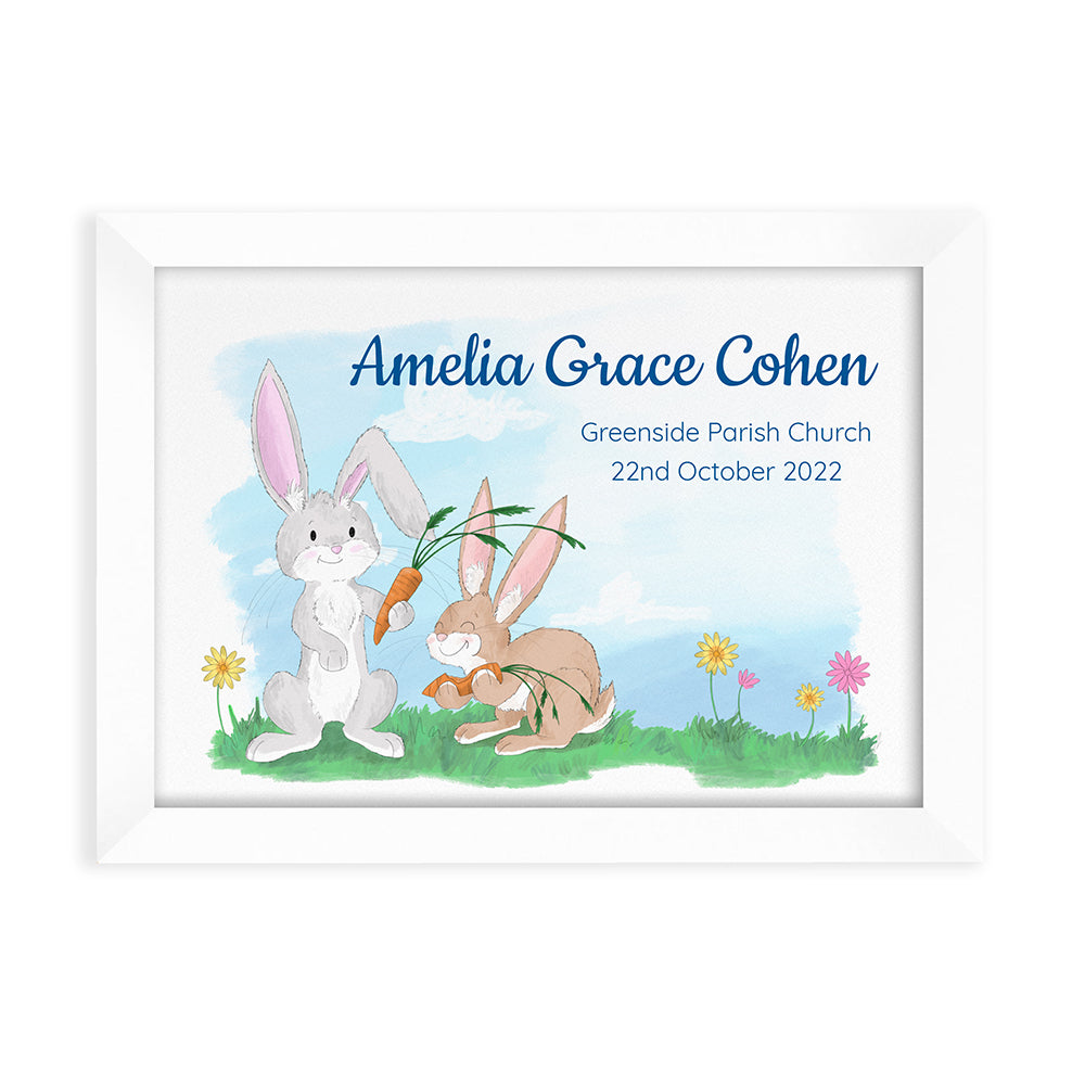 Personalised Spring Bunny Framed Print