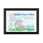 Personalised Spring Bunny Framed Print