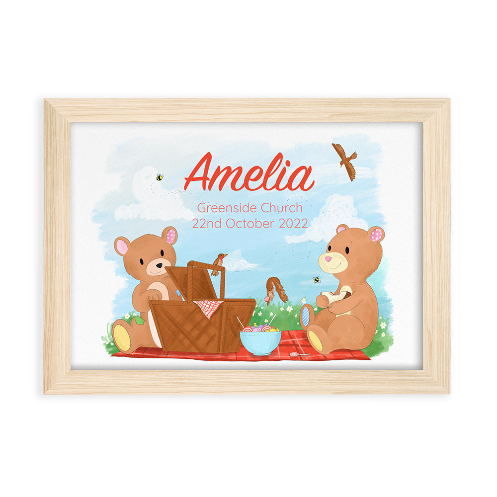 Personalised Teddy Bear Picnic Framed Print