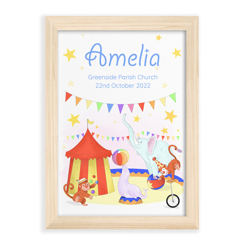 Personalised Circus Fun Framed Print