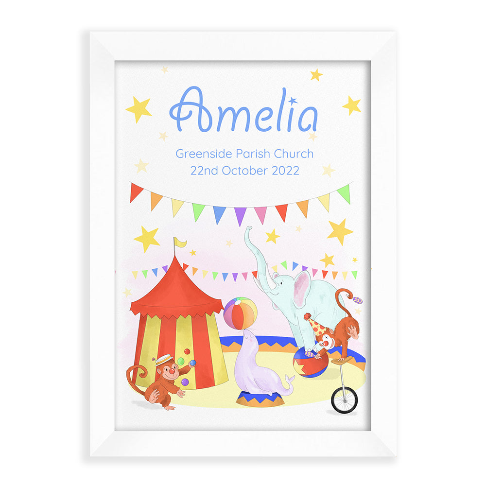 Personalised Circus Fun Framed Print