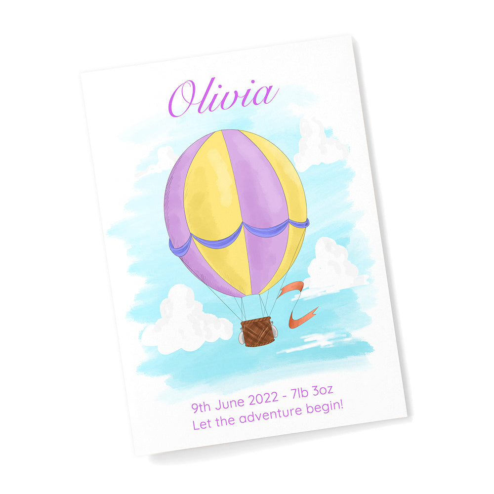 Personalised Hot Air Balloon Framed Print