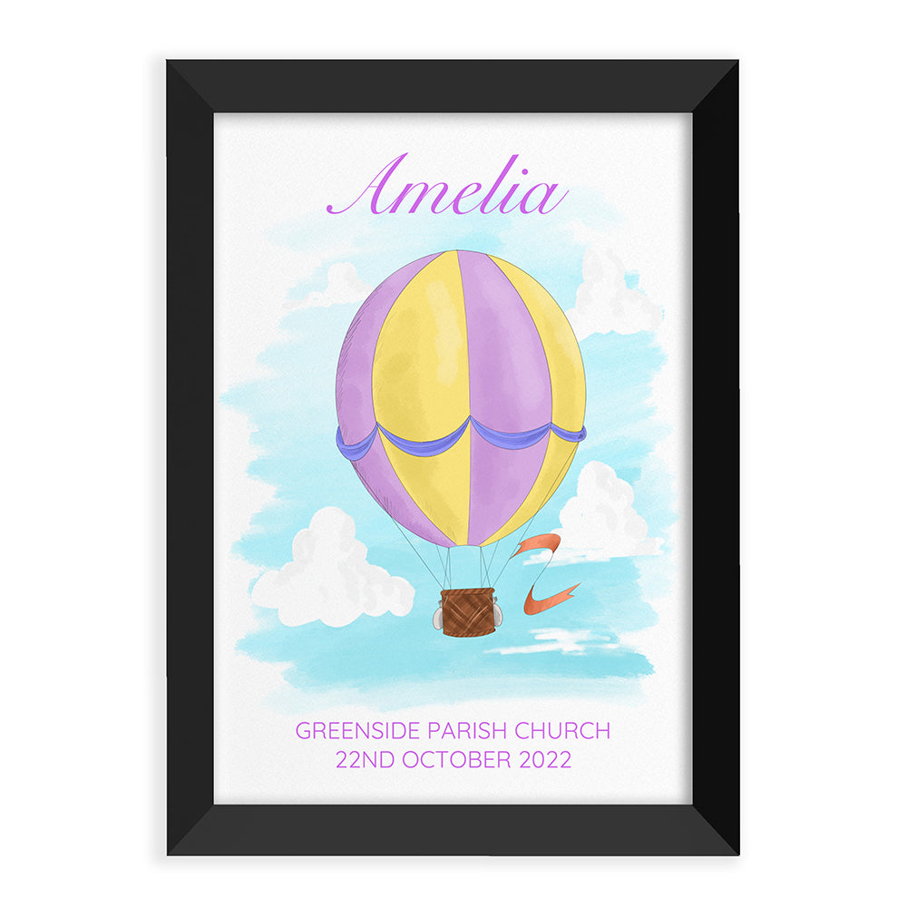 Personalised Hot Air Balloon Framed Print