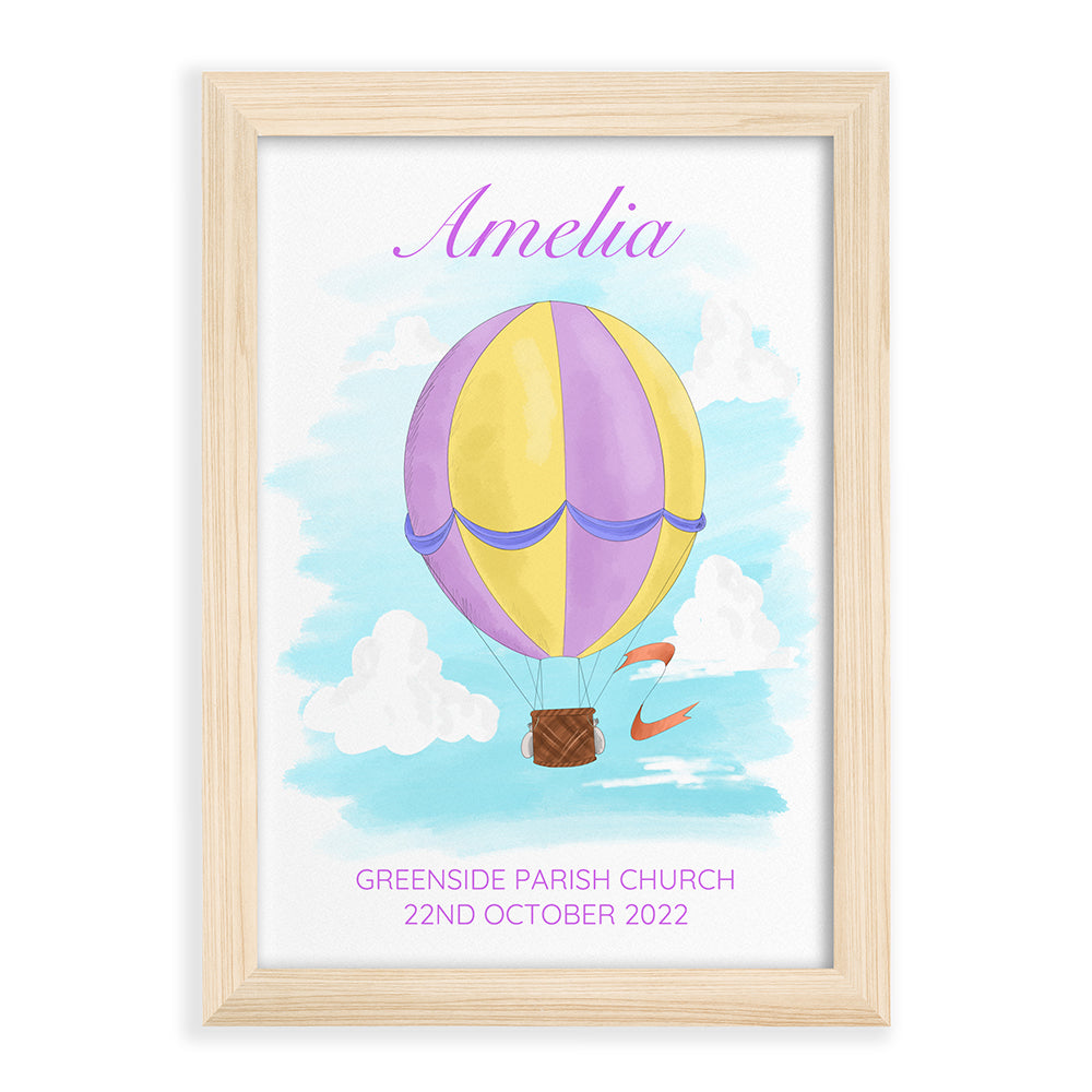 Personalised Hot Air Balloon Framed Print