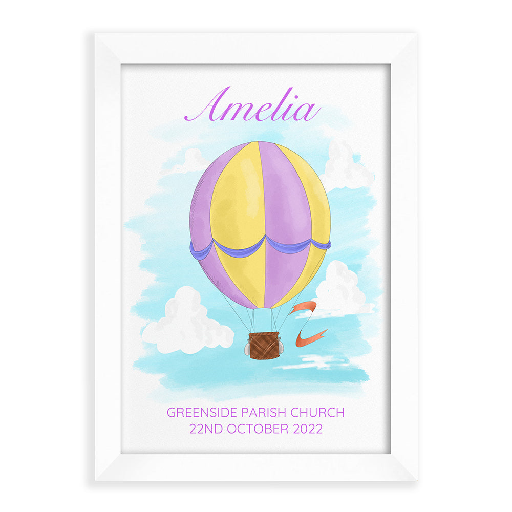 Personalised Hot Air Balloon Framed Print