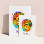 Personalised Watercolour Lion Wild Side Musical Print