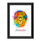 Personalised Watercolour Lion Wild Side Musical Print