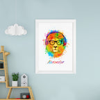 Personalised Watercolour Lion Wild Side Musical Print