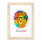 Personalised Watercolour Lion Wild Side Musical Print