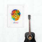 Personalised Watercolour Lion Wild Side Musical Print